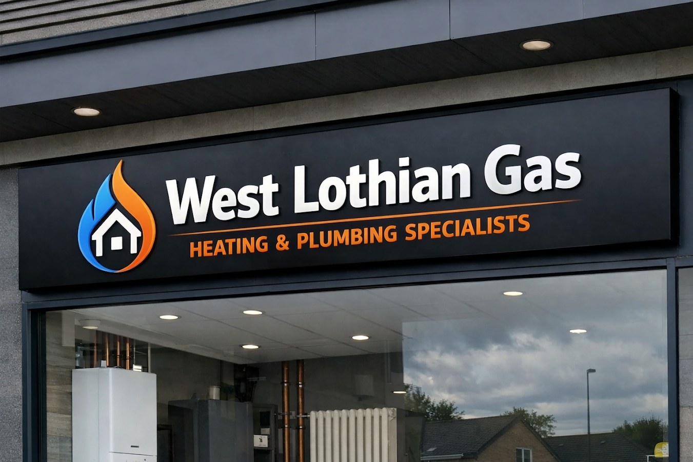 West Lothian Gas heating and plumbing specialists shopfront and showroom